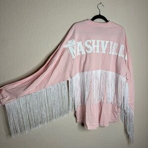 Nashville Hall of Fame Spirit Jersey Lightweight Fringe Pink Sweatshirt Size XXL